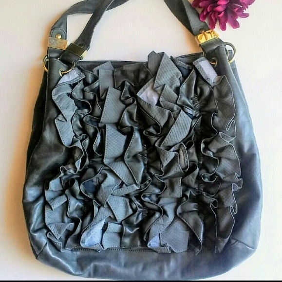 Rampage Handbags - Gray Rampage ruffle bag